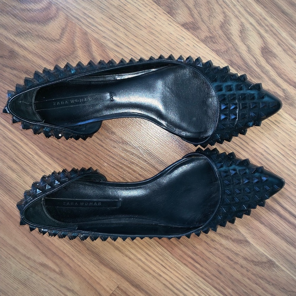 Zara Spiked Pointed Flats